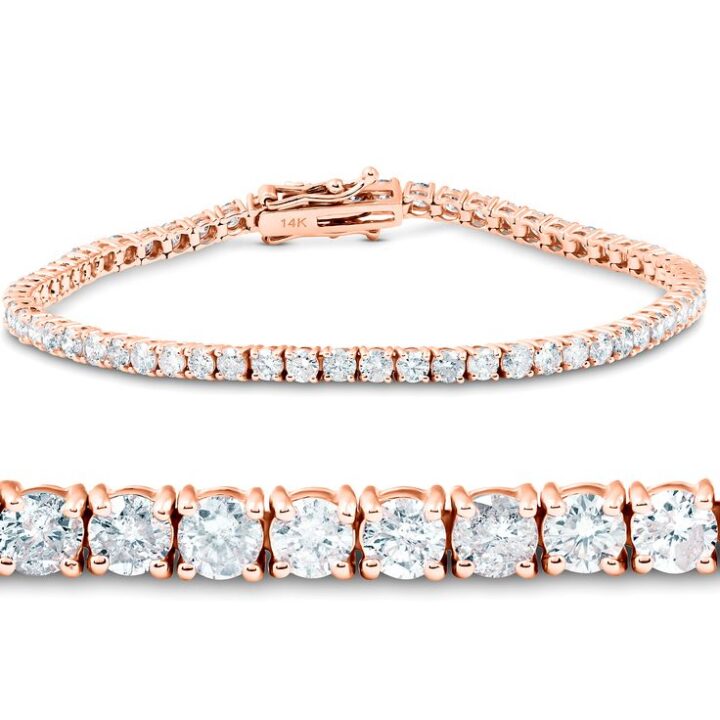 4_49 Ct Diamond Tennis Bracelet 14K Rose Gold 7_